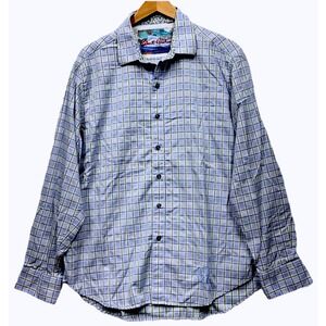 Robert Graham Longsleeve Flip Cuff Men's Button Up Shirt Size XL Blue White